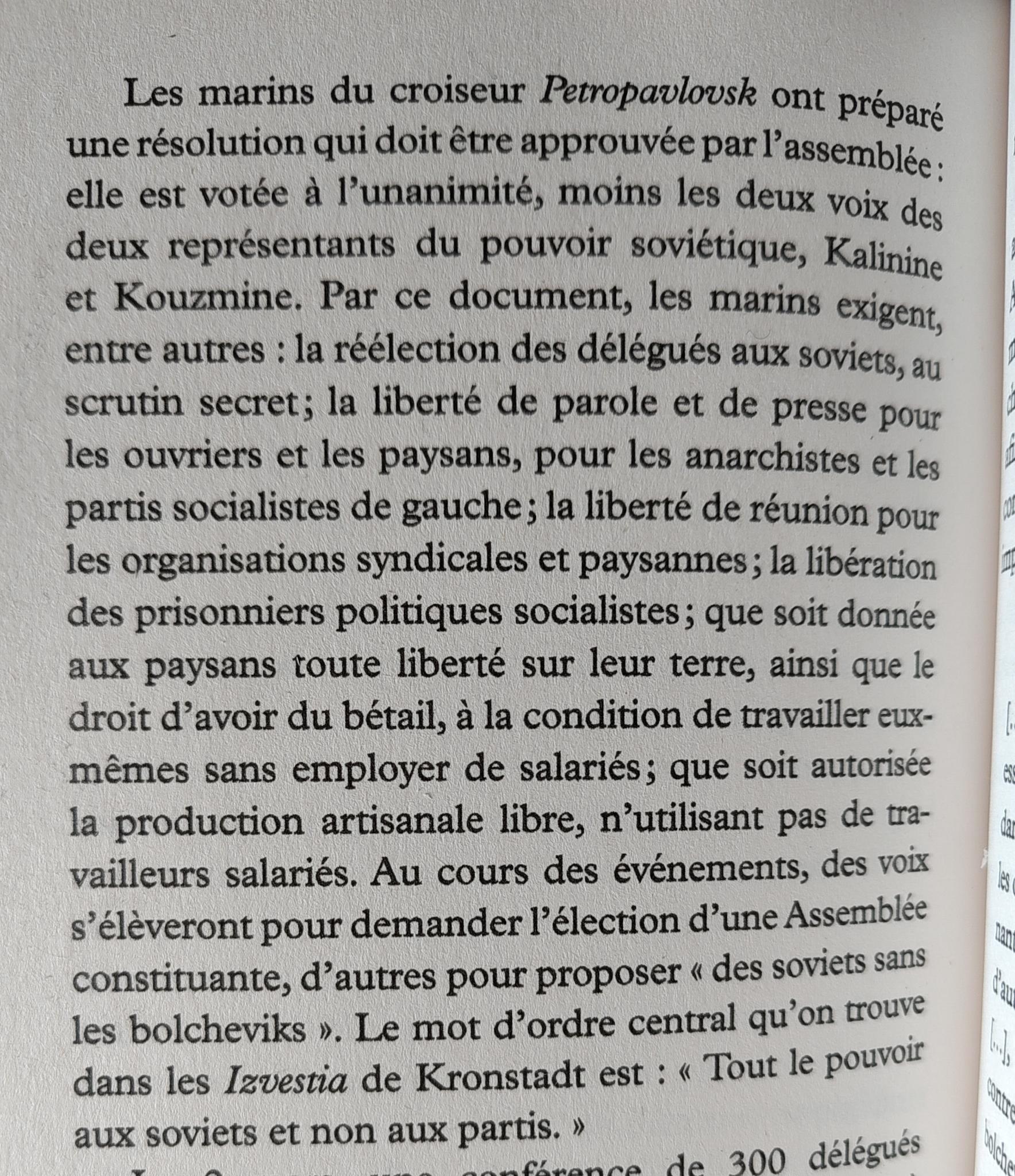 Revendications des marins Kronstadt